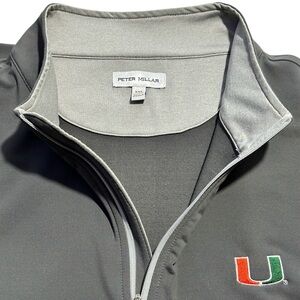 Peter Millar x Miami Hurricanes Charcoal Quarter-Zip Vest